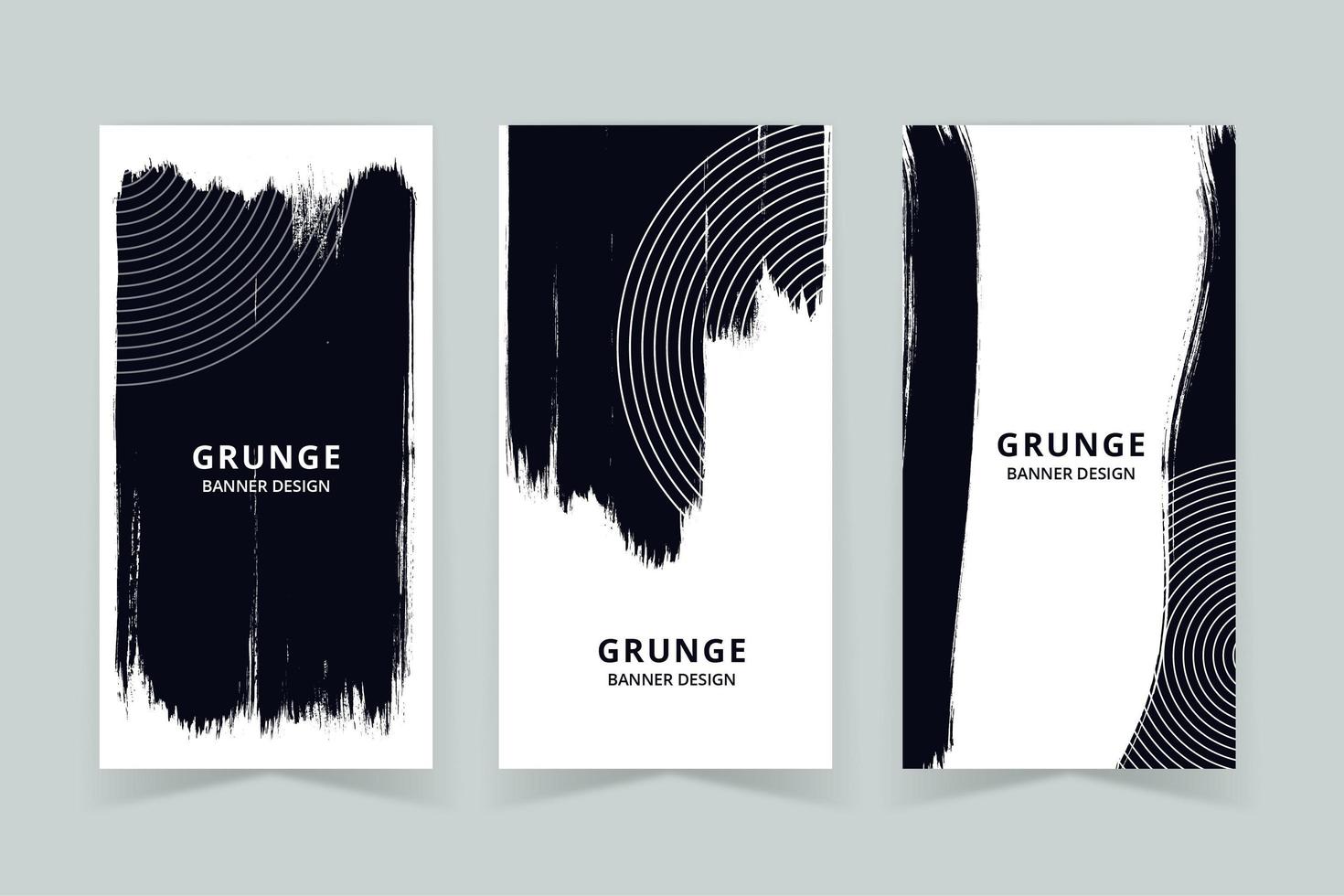 Grunge Art Deep Color Vertical Banner Set vector