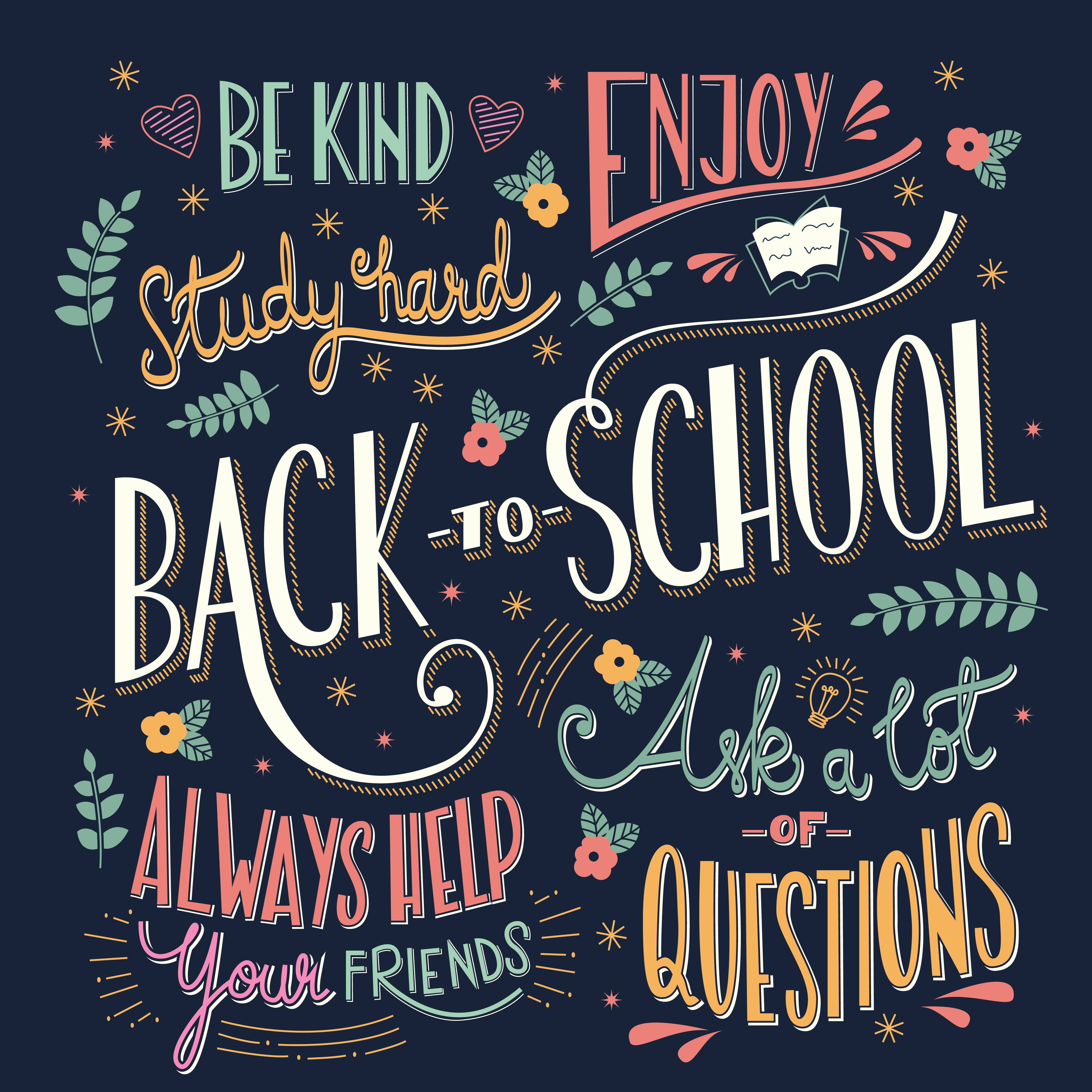 Back to school colorful typography messages 695514 Vector Art at Vecteezy