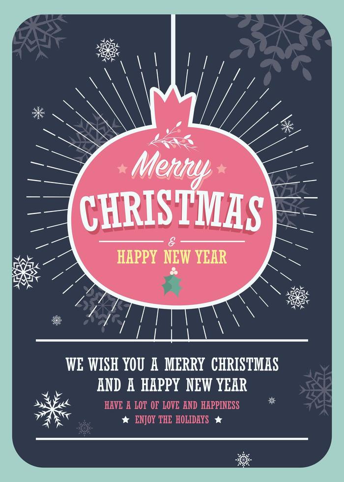 Christmas card with a decorative christmas ball vector