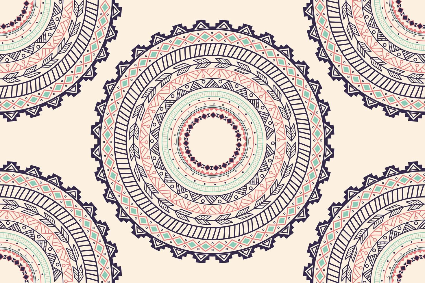 Ethnic Aztec circle ornament seamless pattern vector