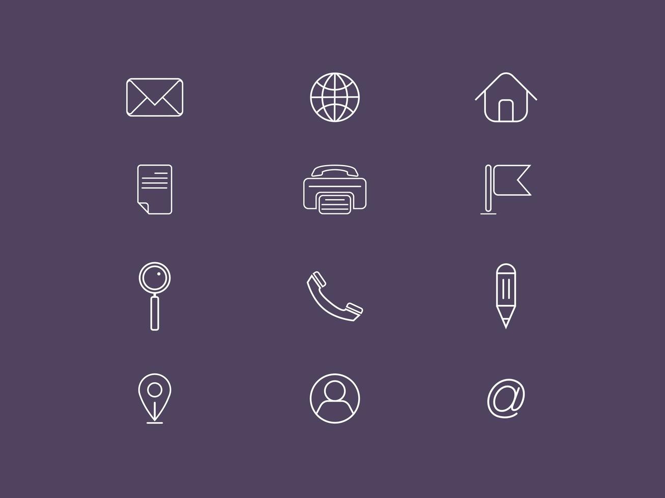 Conjunto de iconos de Vector de contacto