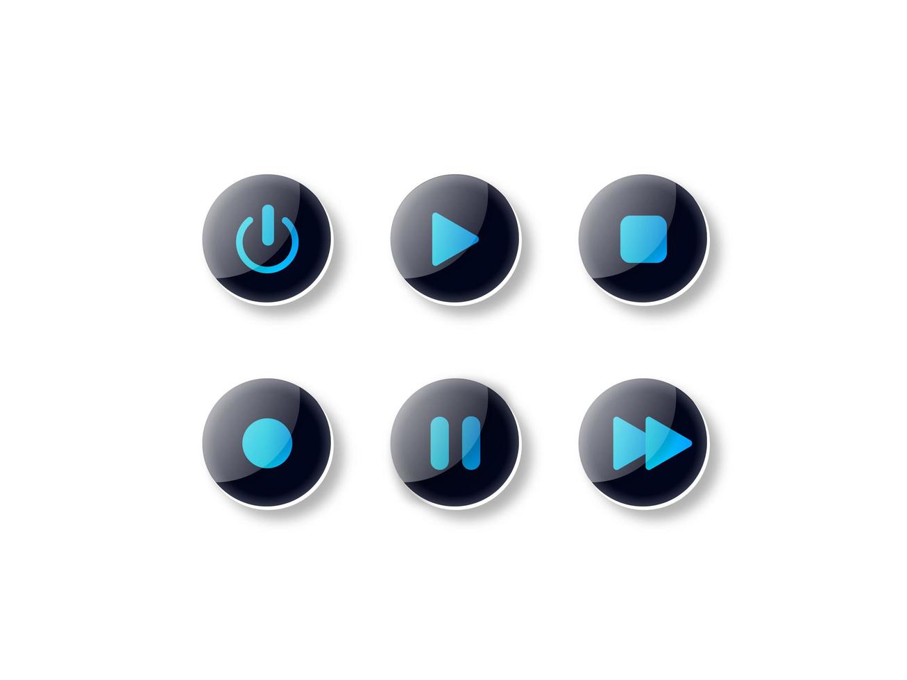 Modern Audio Icon Design Set vector