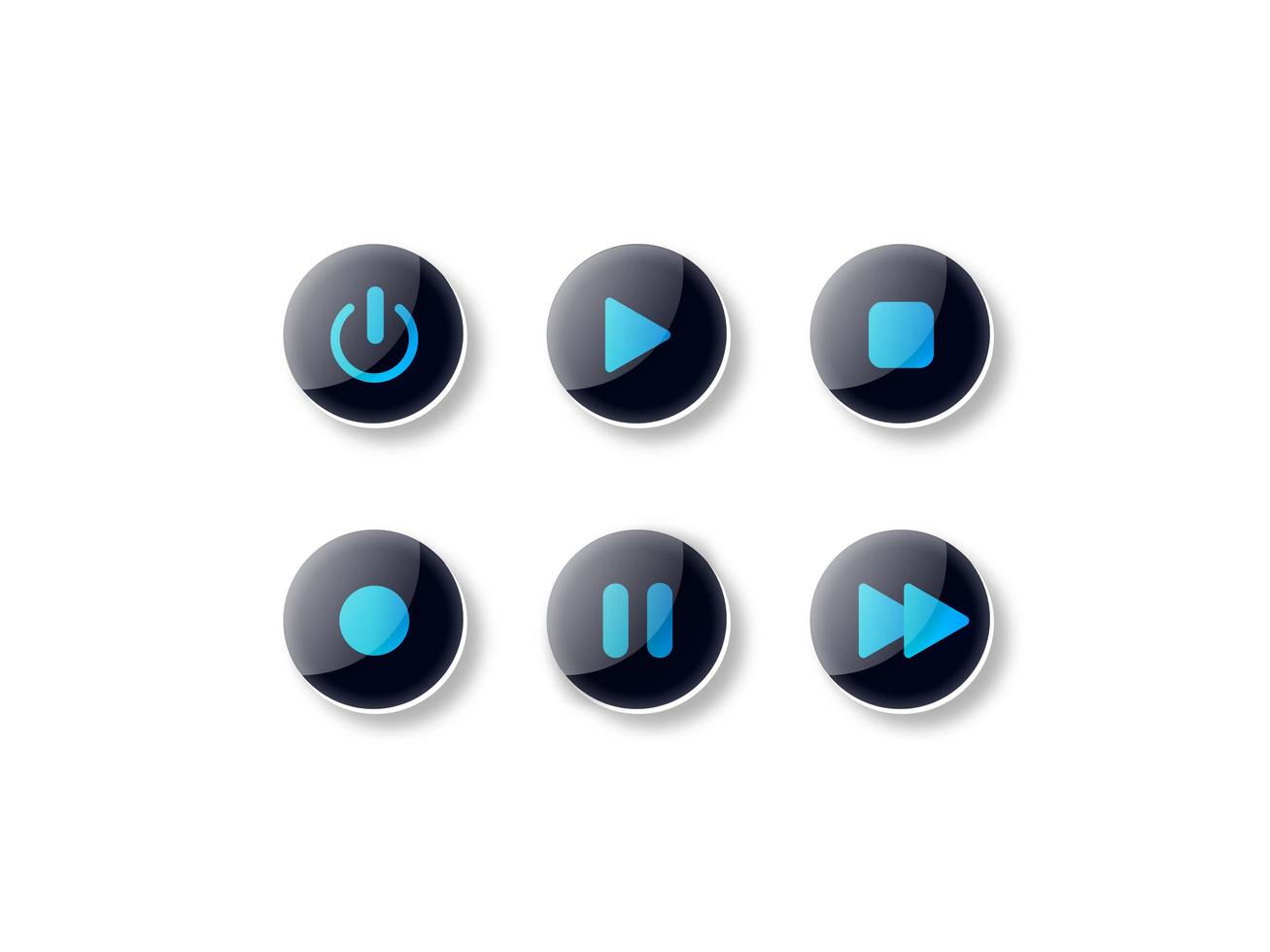 Conjunto de diseño de iconos de audio moderno vector