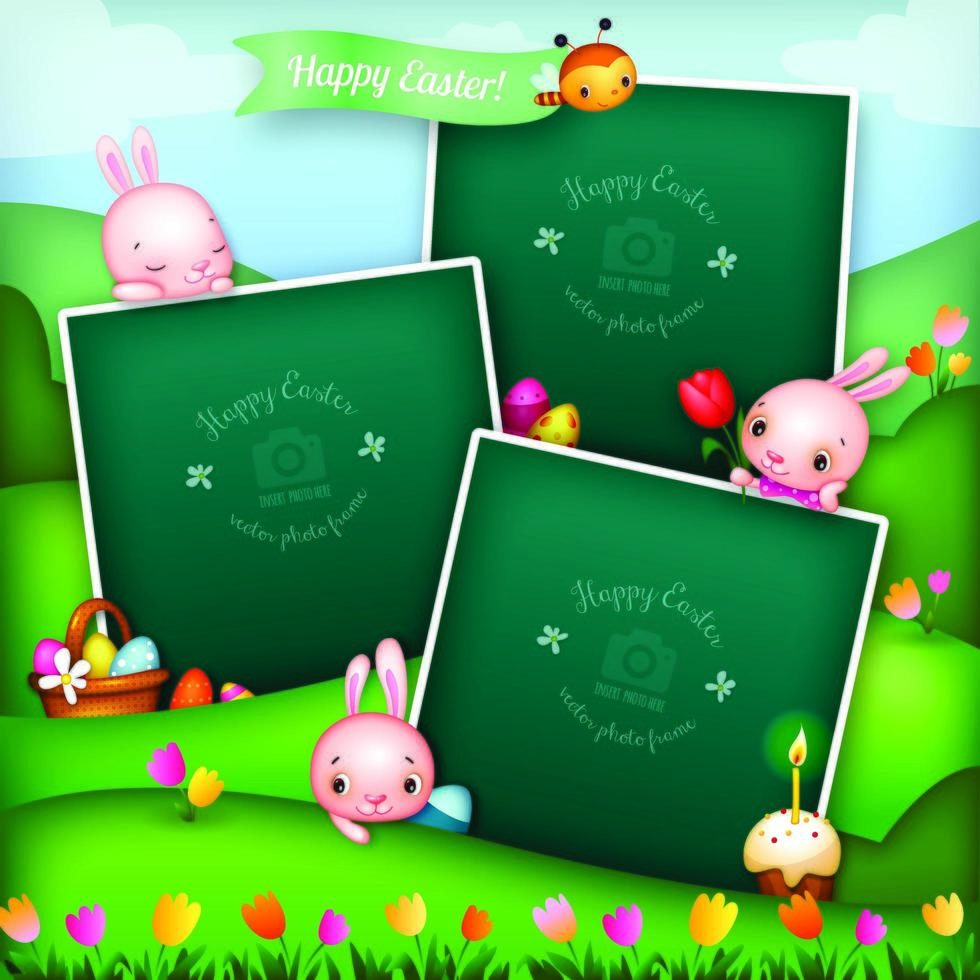 Three Easter Story Photo Frames  vector