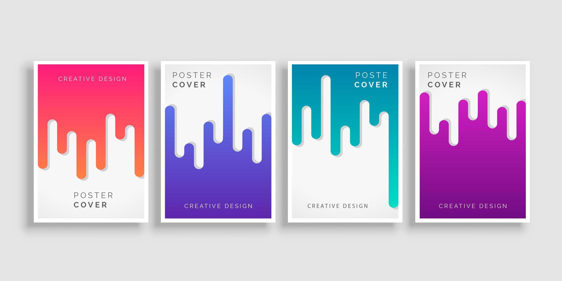 Dripping Colorful Cover Template Set vector