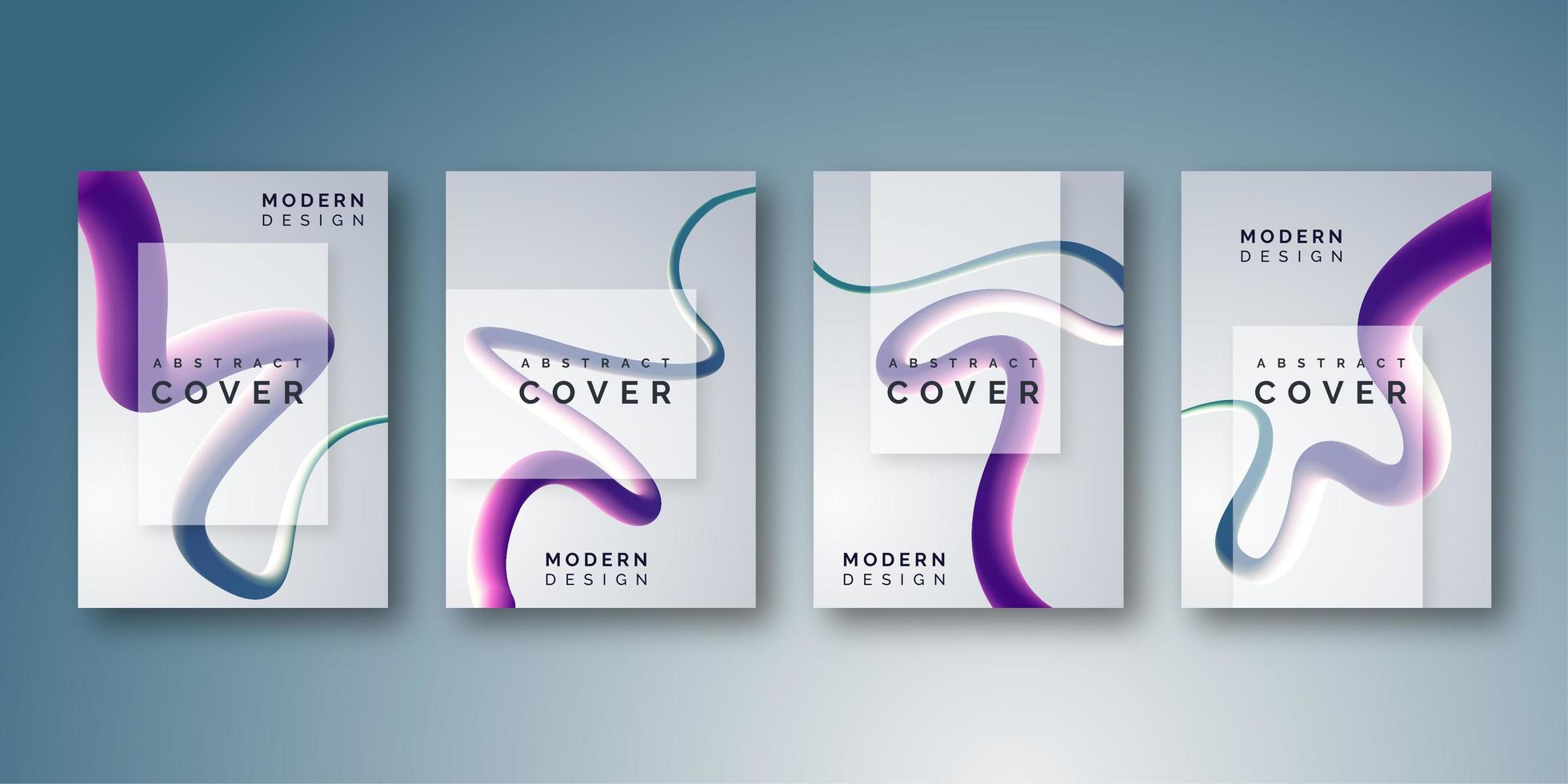 Elegant Gradient Fluid Line Cover Design vector