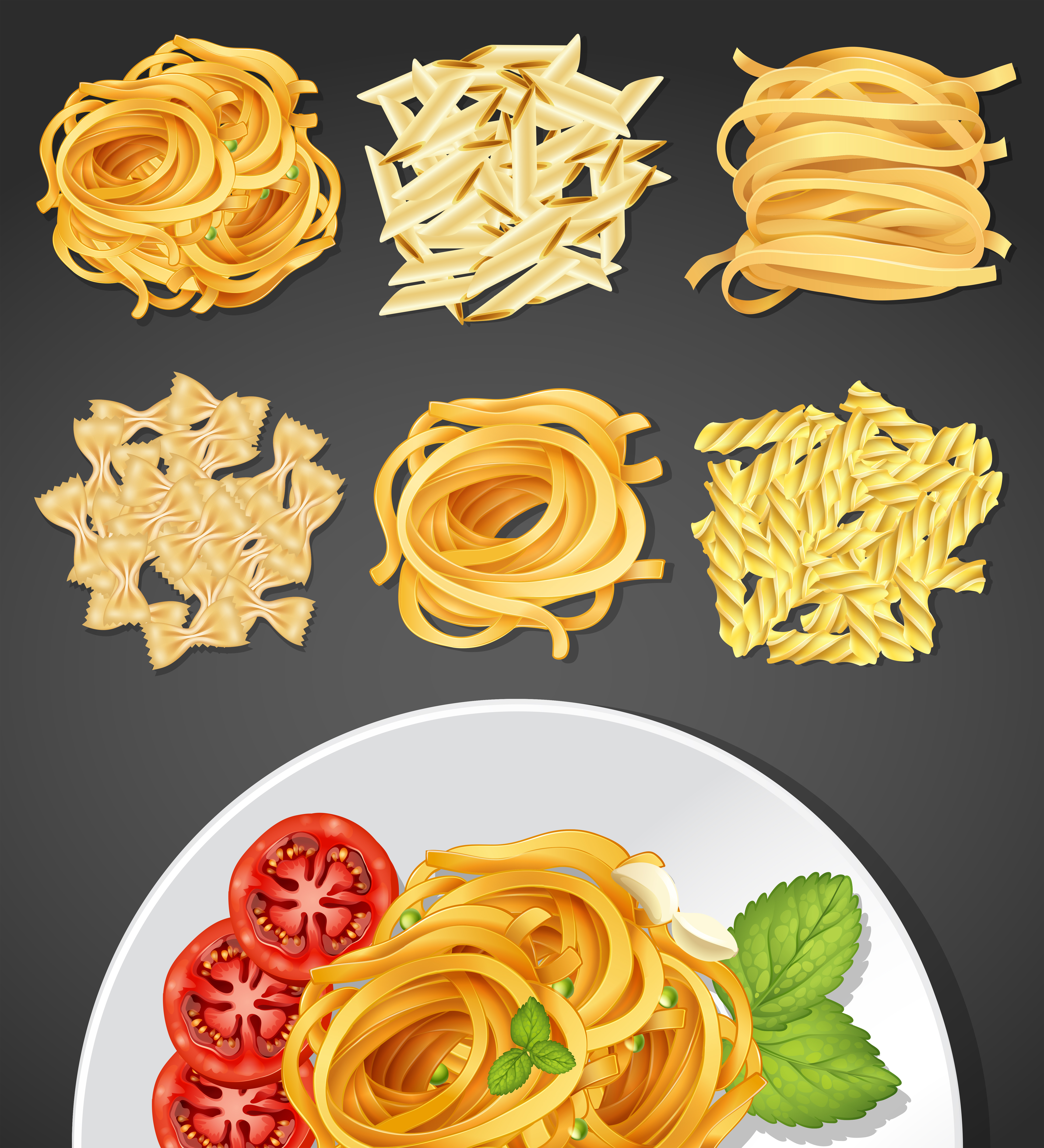 Pasta types Stock Vector Images - Alamy