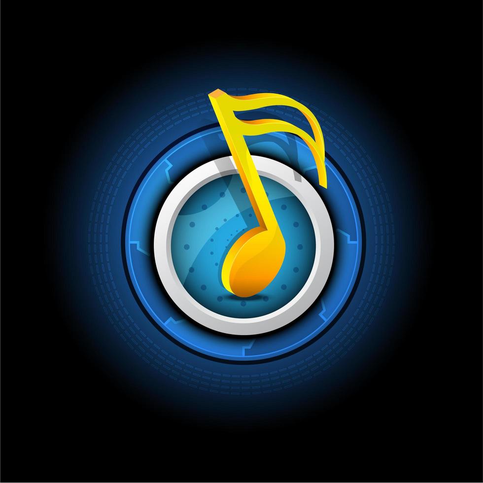 music symbol with button vector