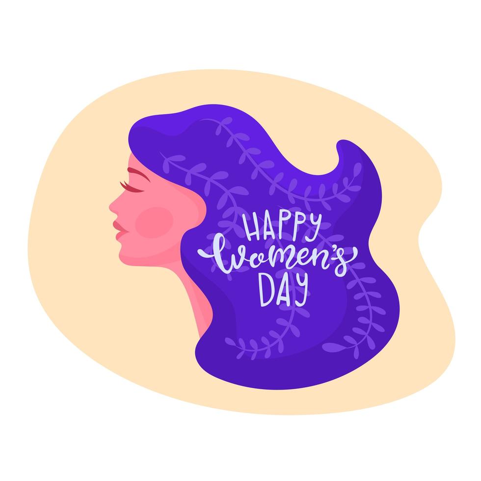 Happy Women's Day girl head vector