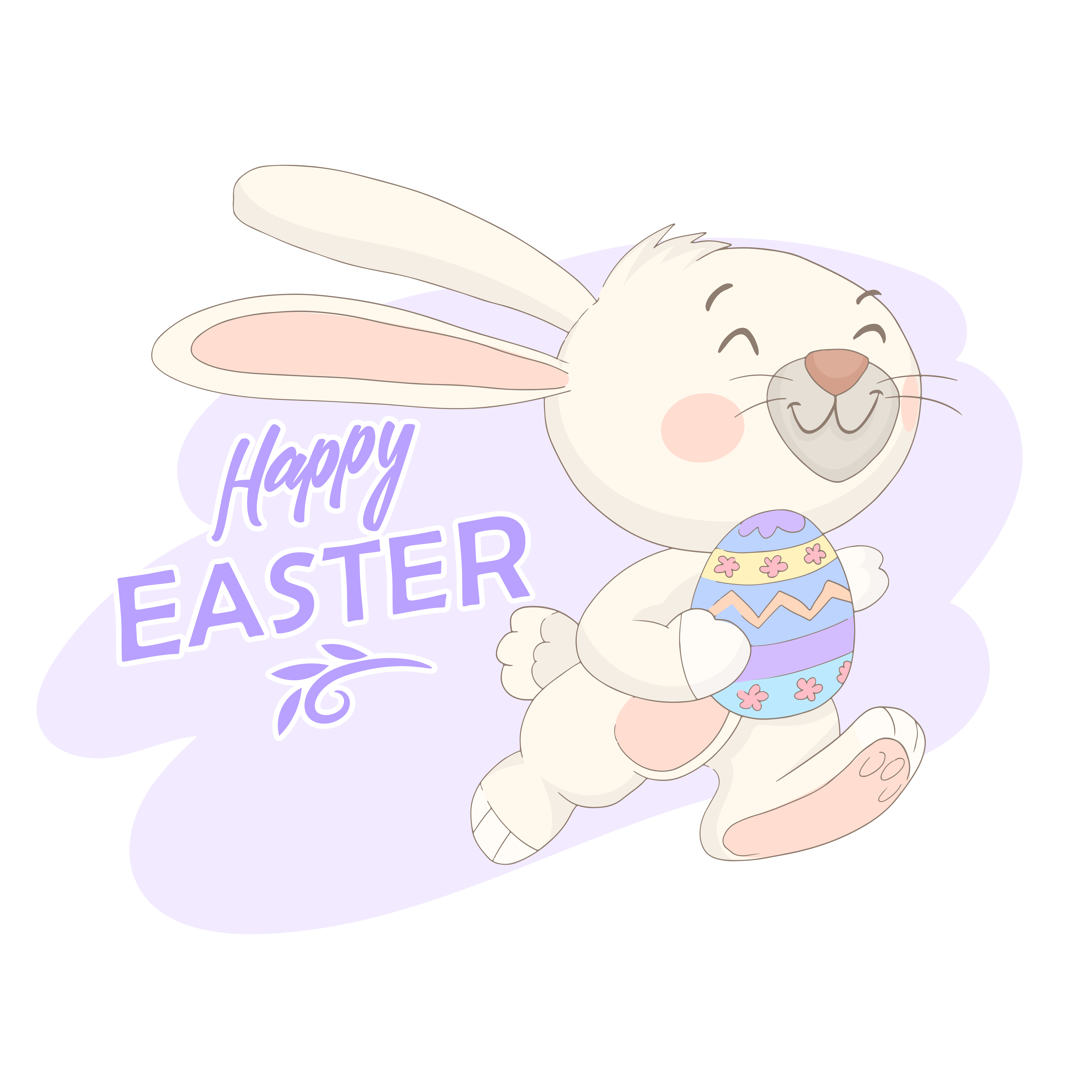 smiling and running easter bunny 695677 Vector Art at Vecteezy