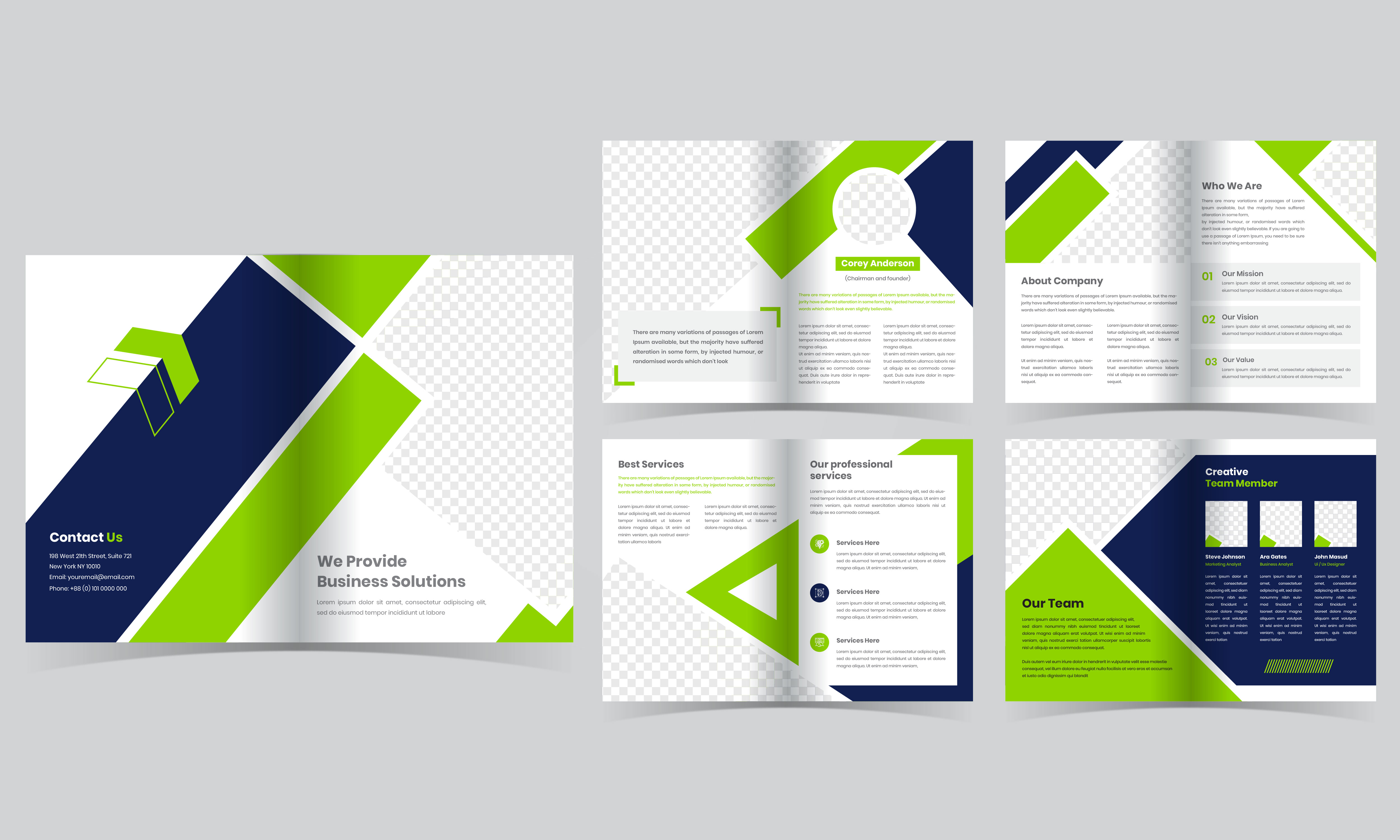 10 Page Green Business Brochure Template 695684 Vector Art At Vecteezy