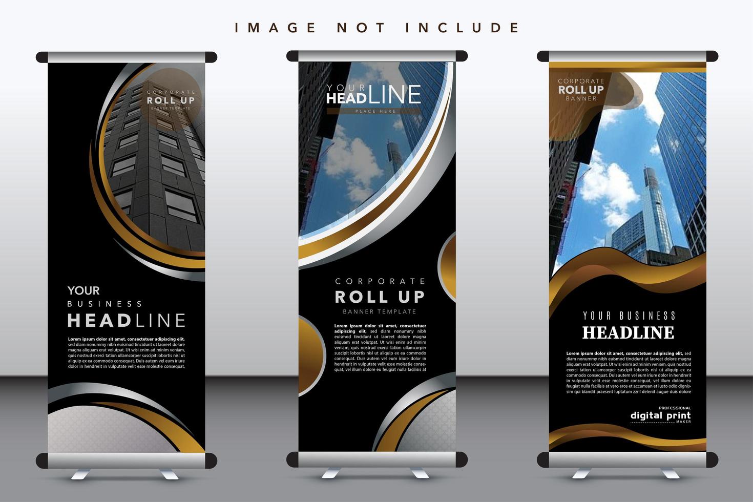 roll up banner vector