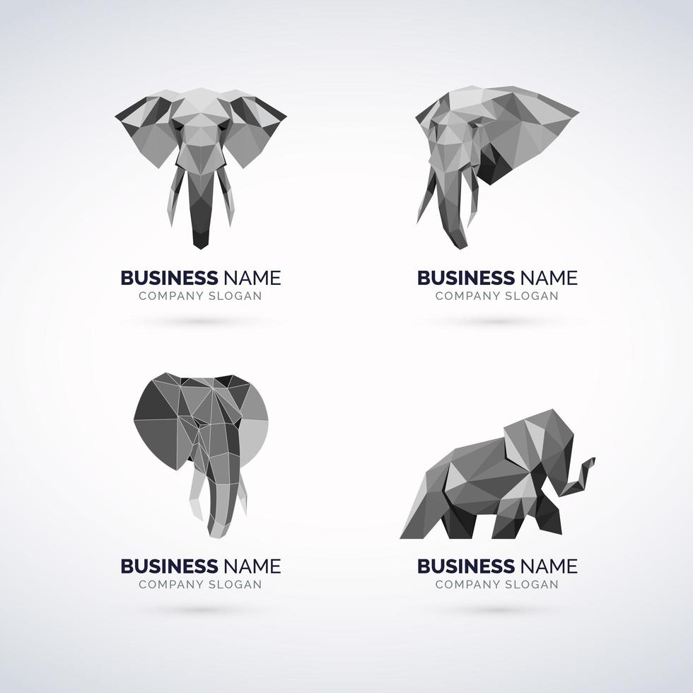 Conjunto de logotipo de elefante vector