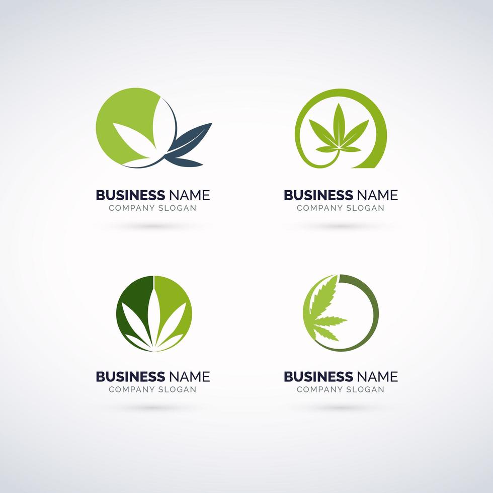 Hemp  Logo Set vector