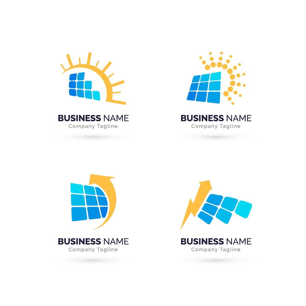 Conjunto de logotipo solar vector