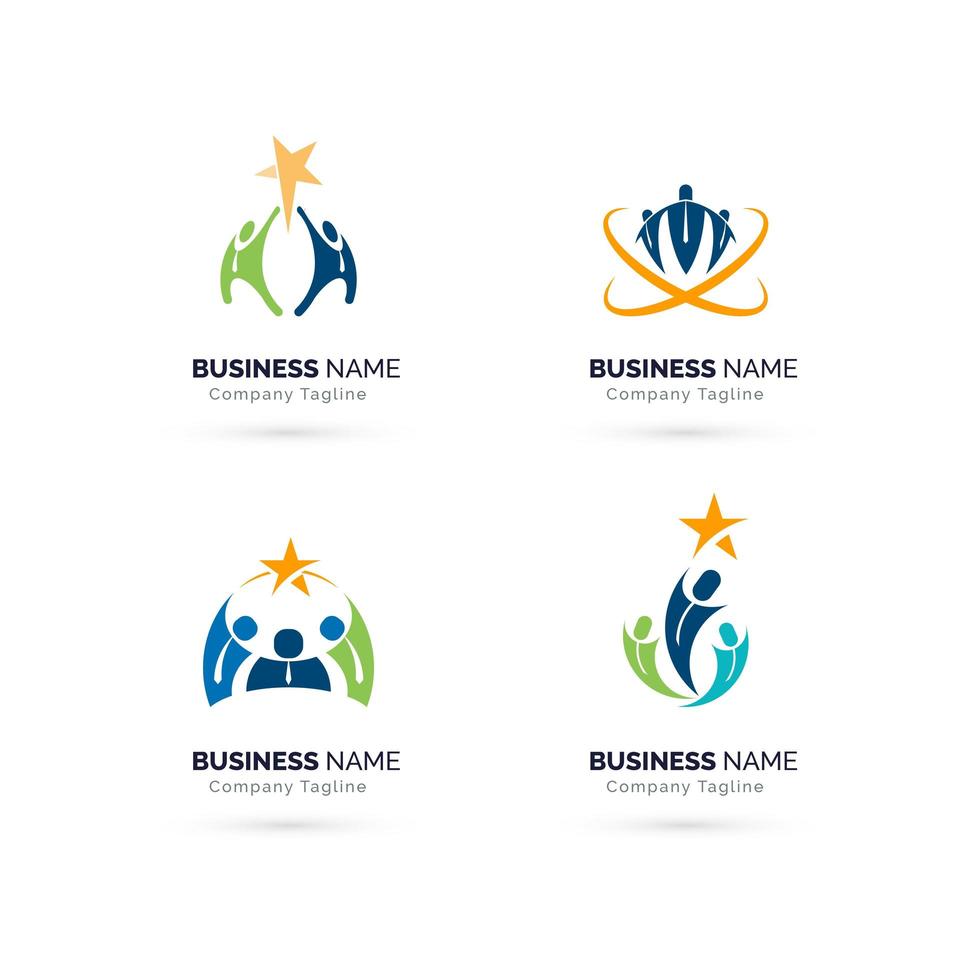 Team Work Logo Set vector