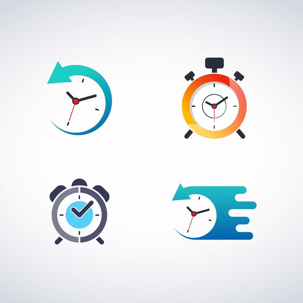 reloj logo set vector