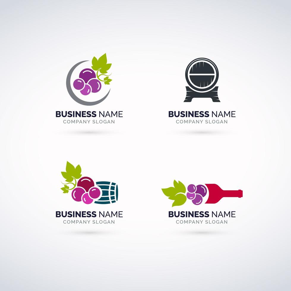 Conjunto de logotipos de vino vector