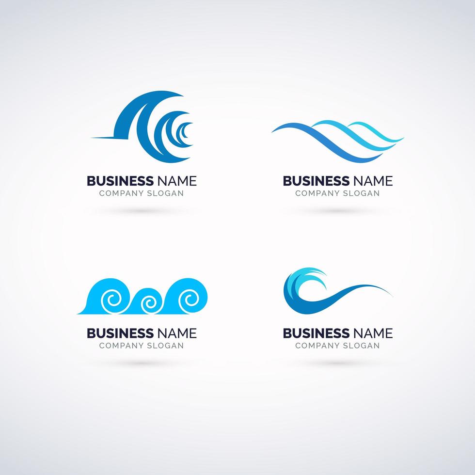 Water Wave Logo Set vector