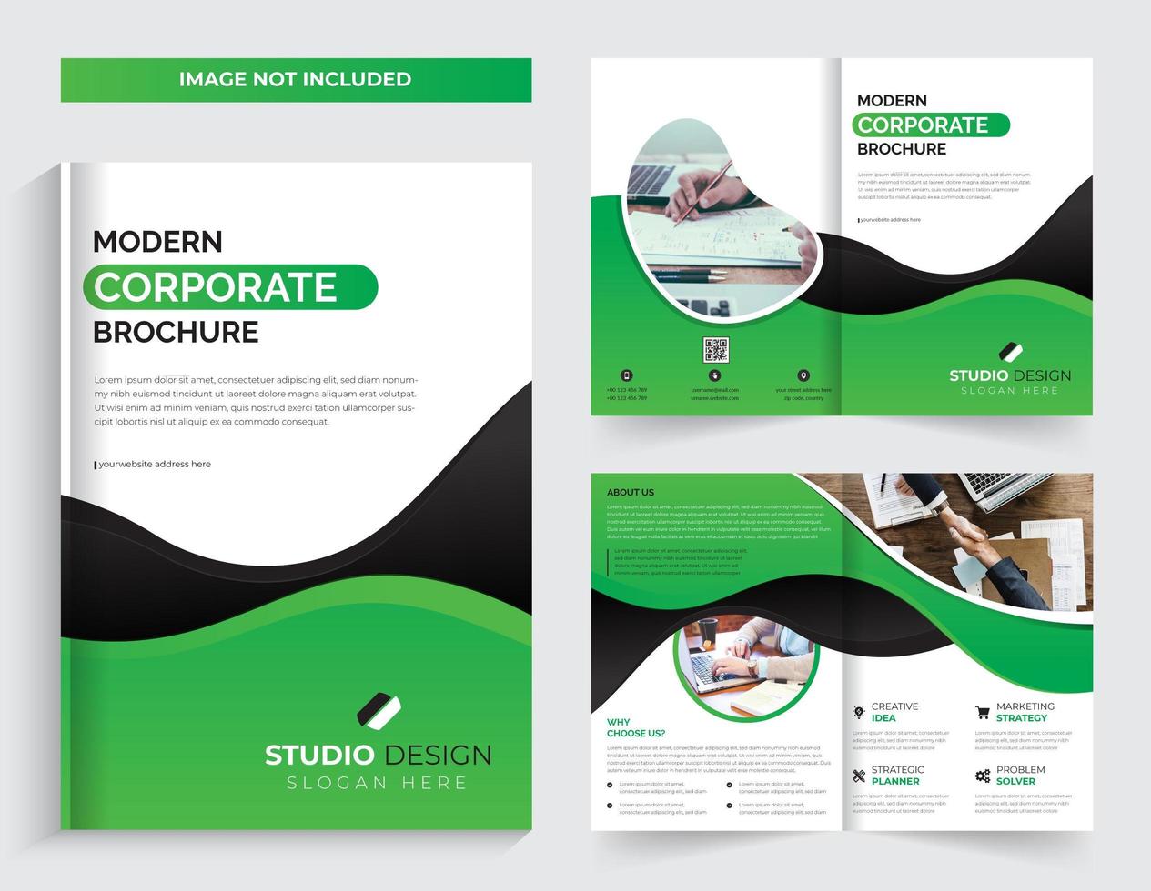 Corporate Bifold Brochure Template Design vector