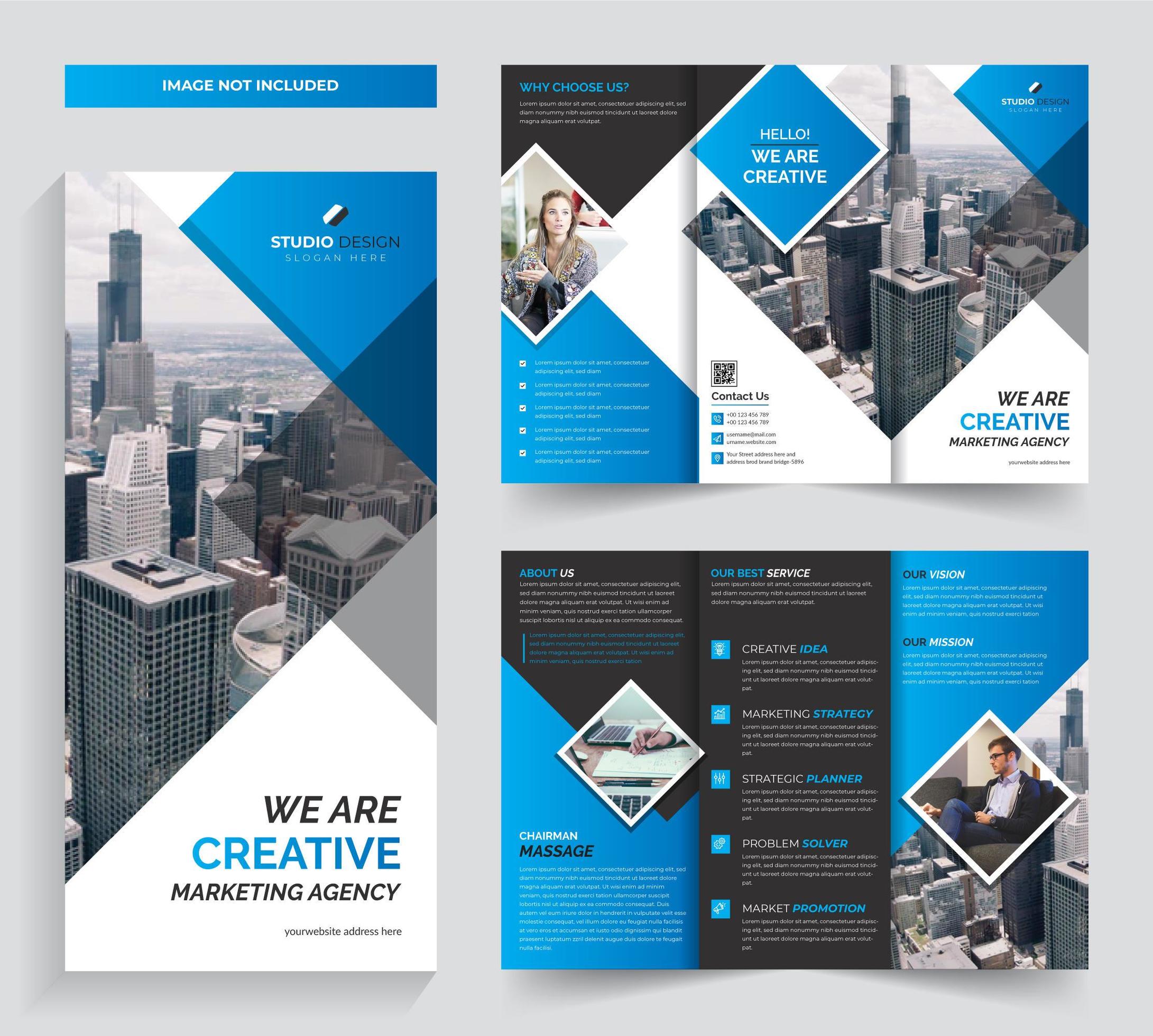 Corporate Trifold Brochure Template Design 695746 Vector Art at Vecteezy