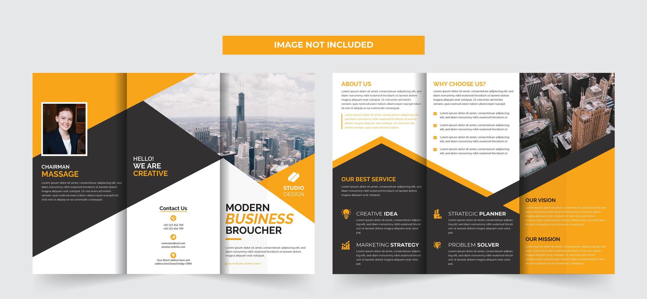 Corporate Trifold Brochure Template Design vector