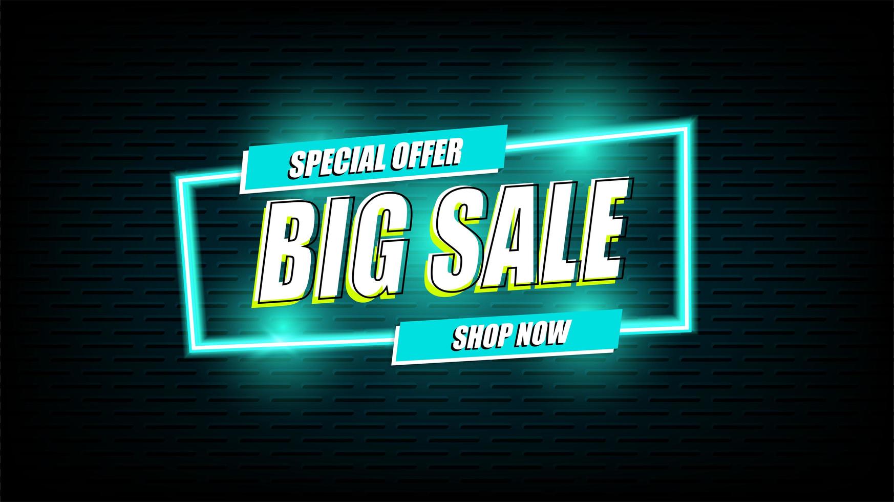 Neon Big Sale light sign retro style vector banner