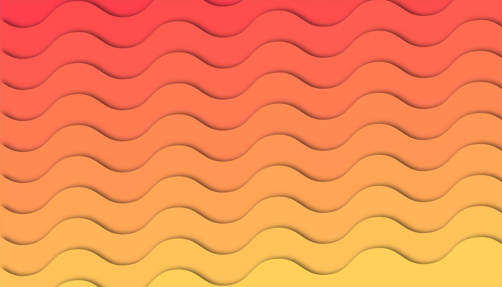 Abstract gradient wave background with paper cut shapes vector
