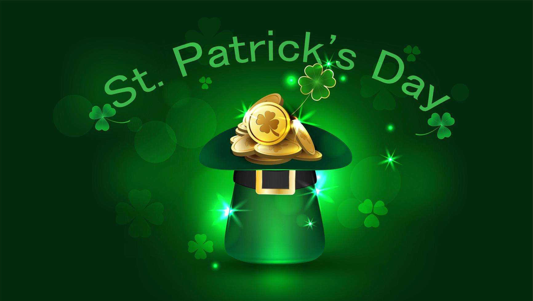 St. Patrick's Day Party Flyer with Hat and Coins vector