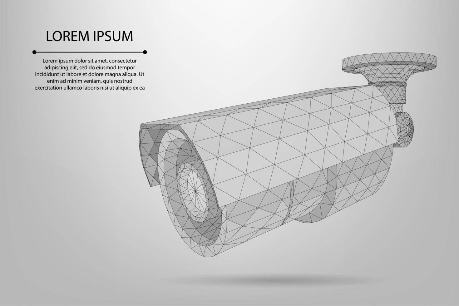Line and point street camera. Low poly camcorder vector