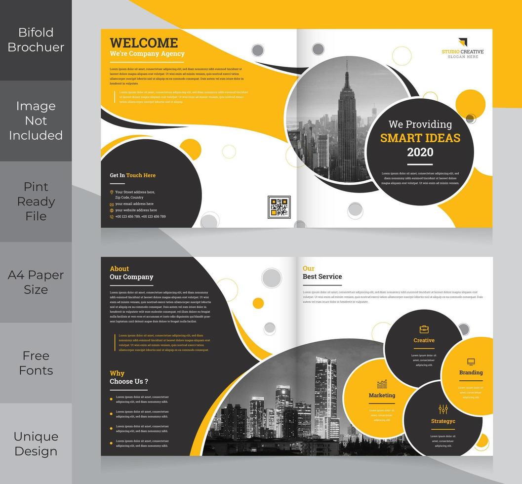 Diseño de folletos plegables de Corporate Business Square vector