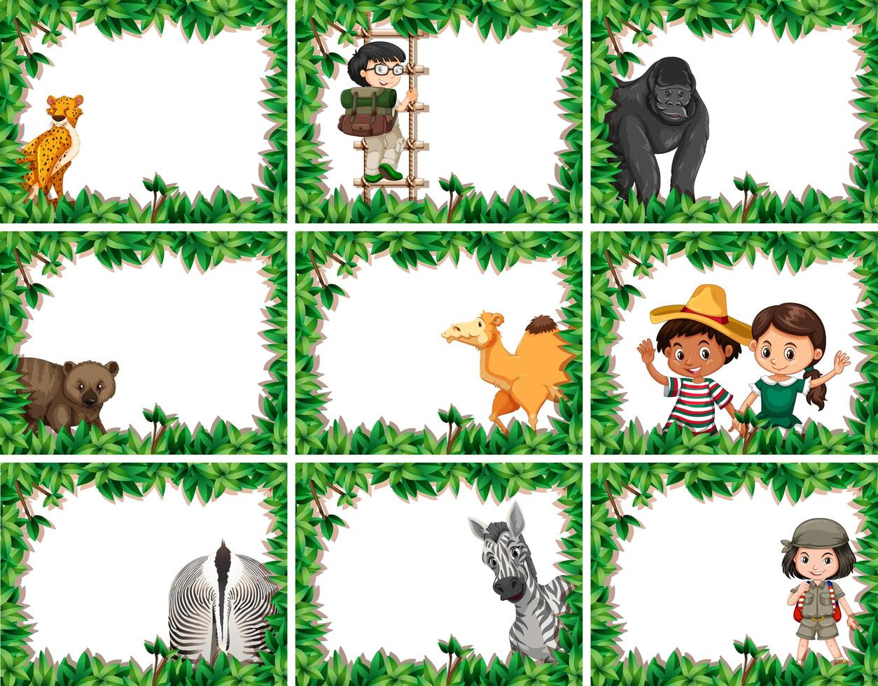 Animal frames set vector