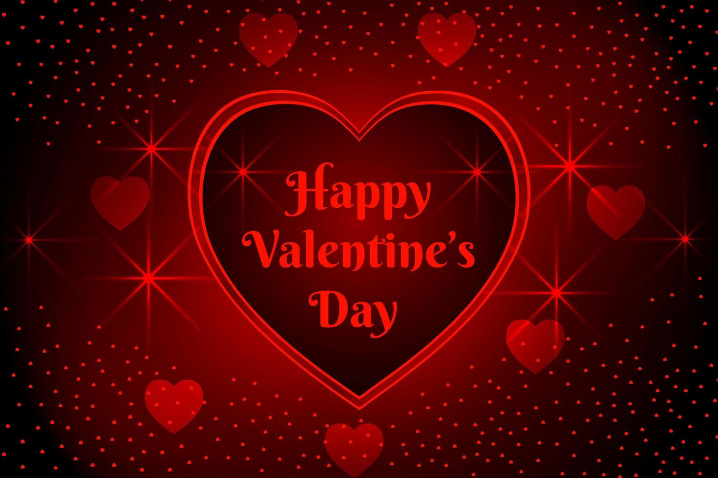 Happy valentine's day hearts and lights design 695874 Vector Art ...