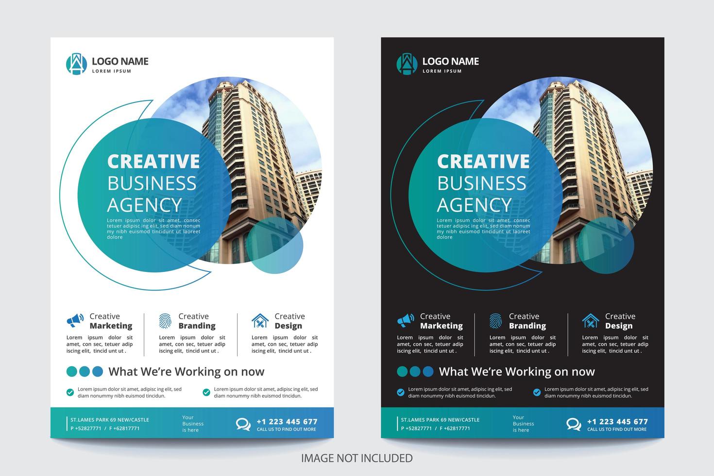 Circle Image Business Flyer Template vector