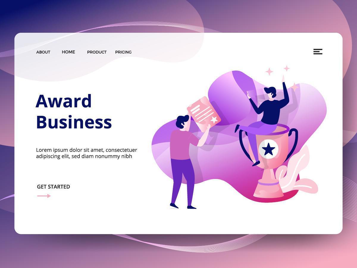 Plantilla de sitio web de Award Business vector