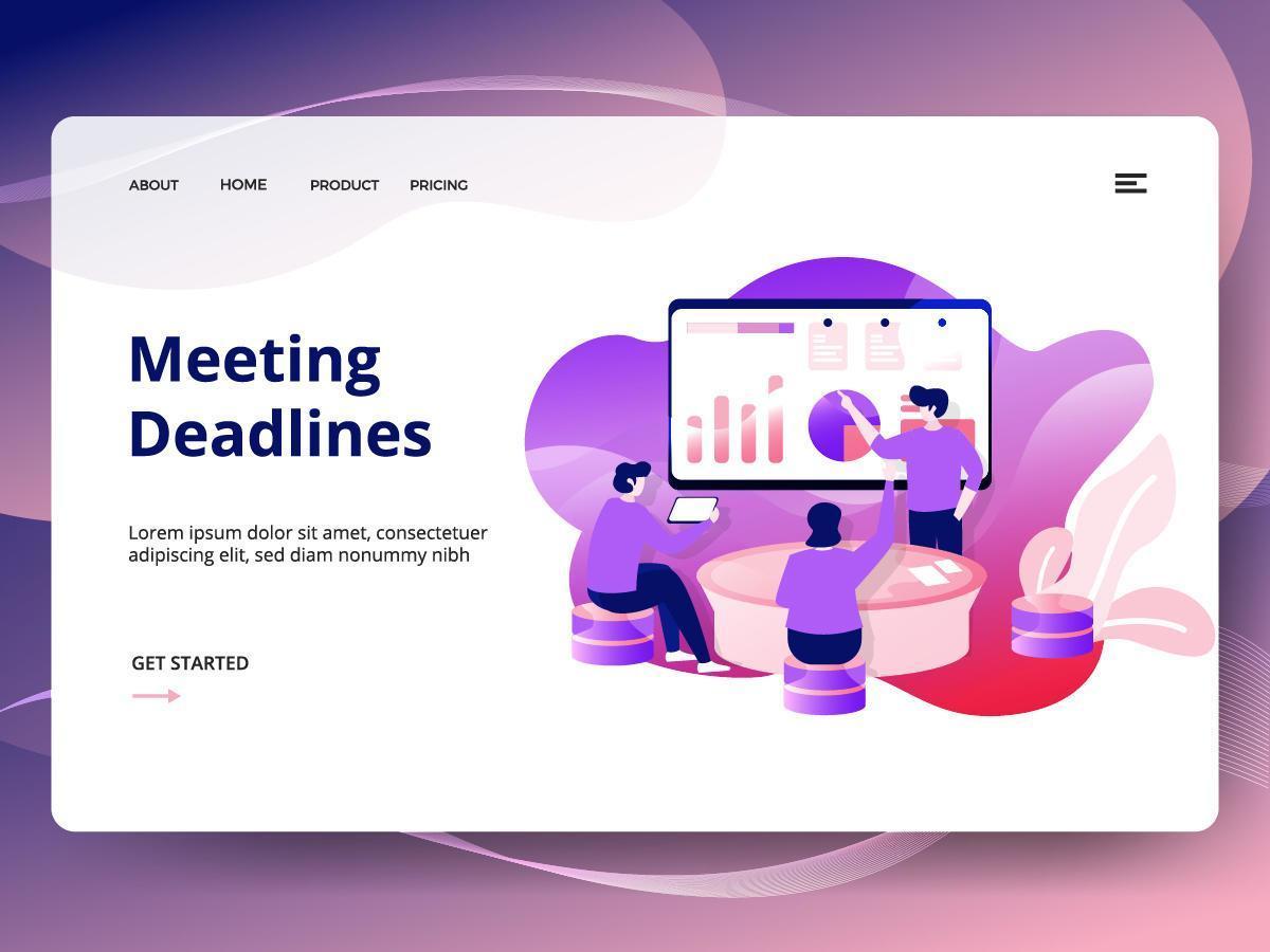 Meeting Deadlines website template vector