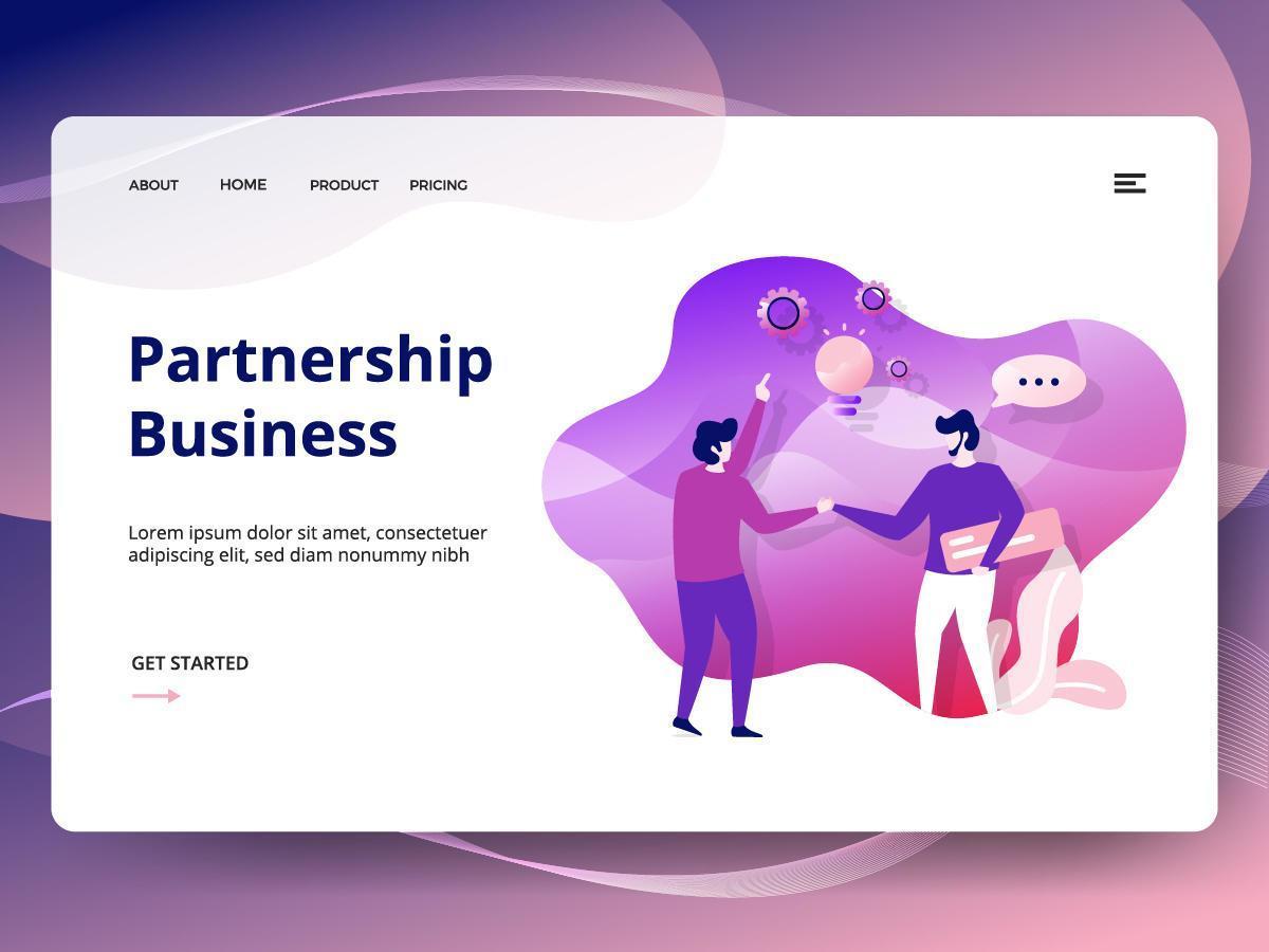 Partnership Business website template vector