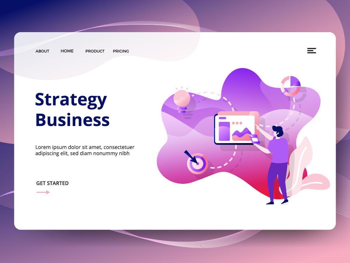 Strategy Business website template vector