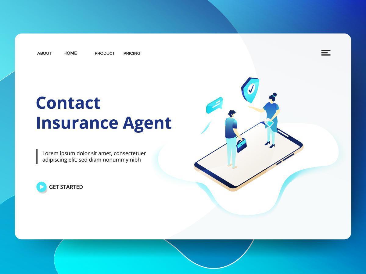 Plantilla del sitio web de Contact Insurance Agent vector