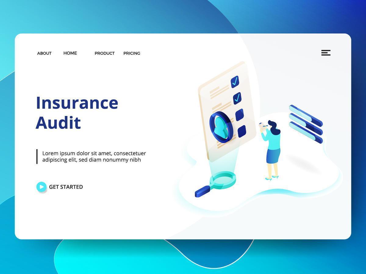 Insurance Audit website template vector