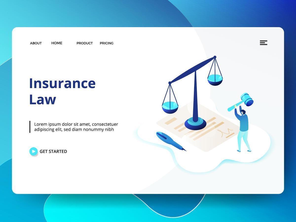 Insurance Law website template vector