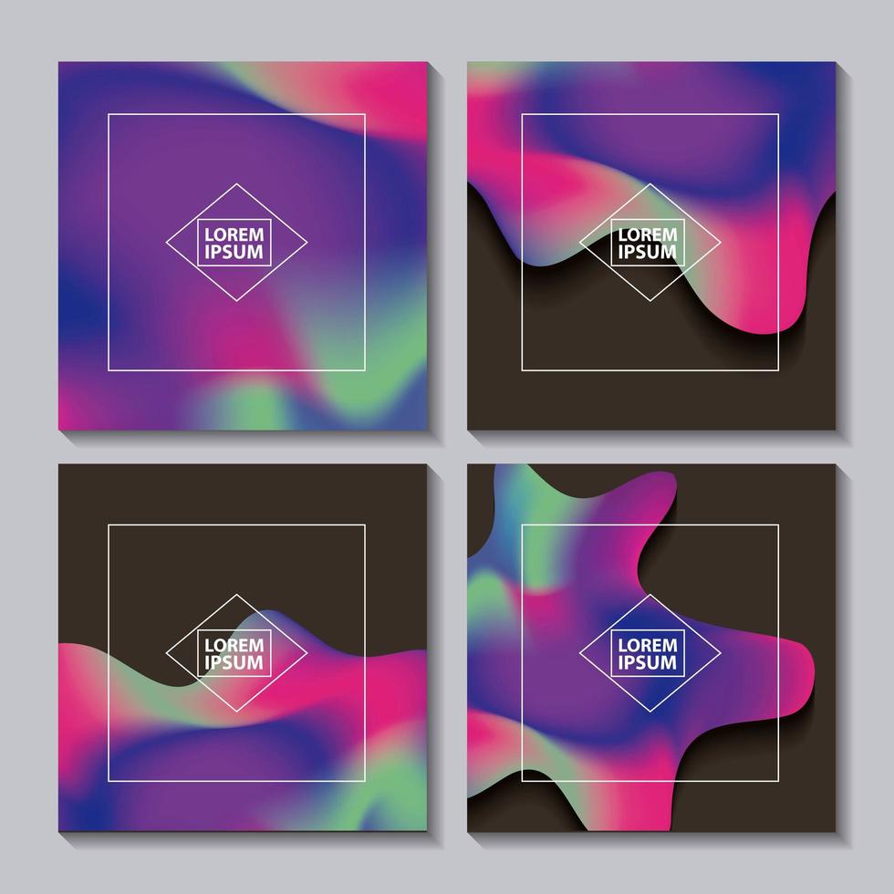 Gradient splash slime abstract banners vector