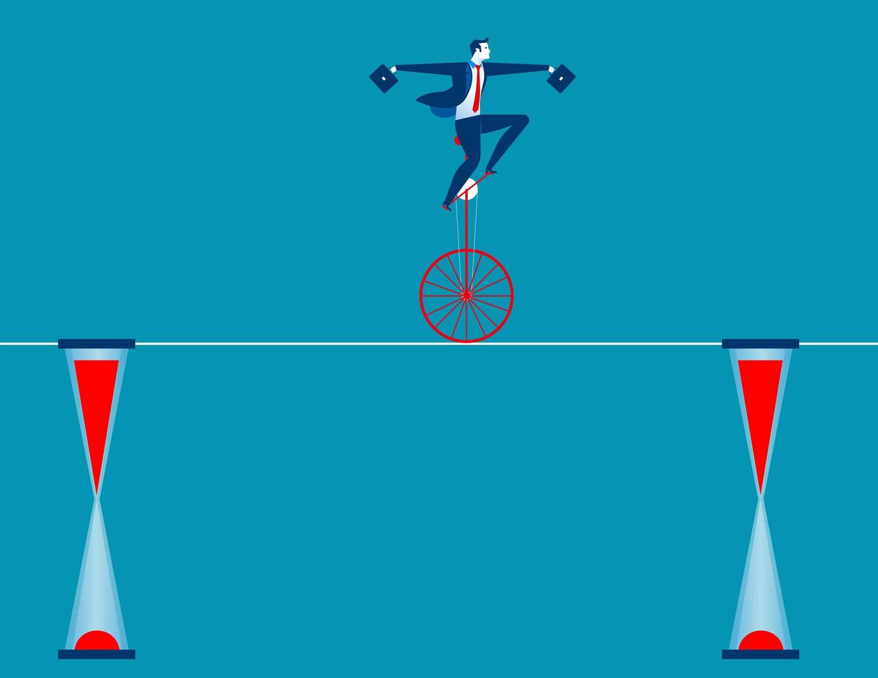 Businessman cycling on rope vector