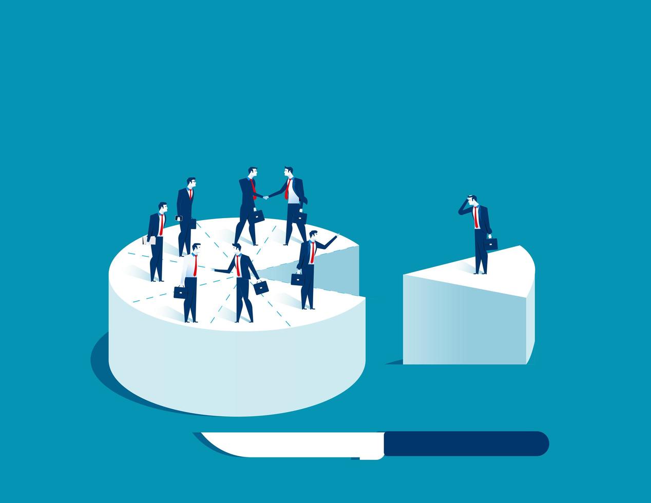 Businessman people standing on cake  vector