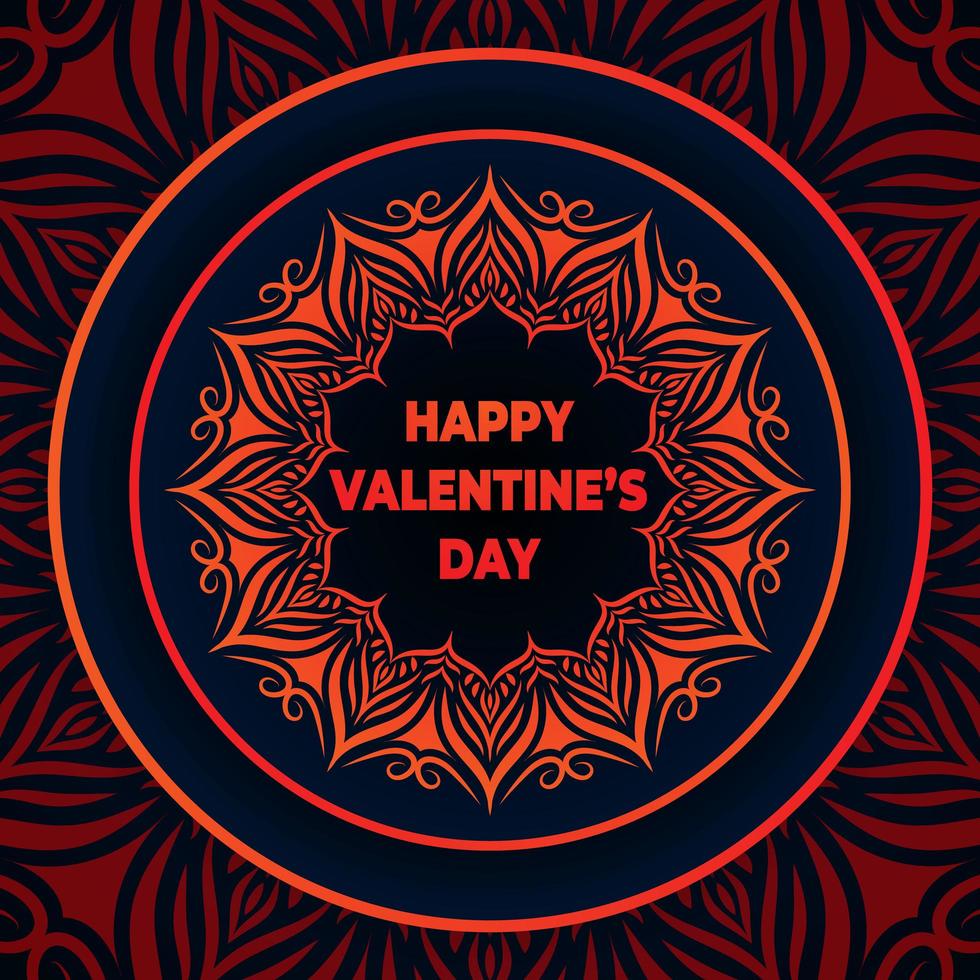 Happy valentine's day with mandala background vector