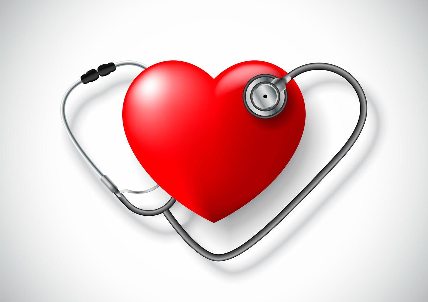 A stethoscope in the shape of a heart  vector