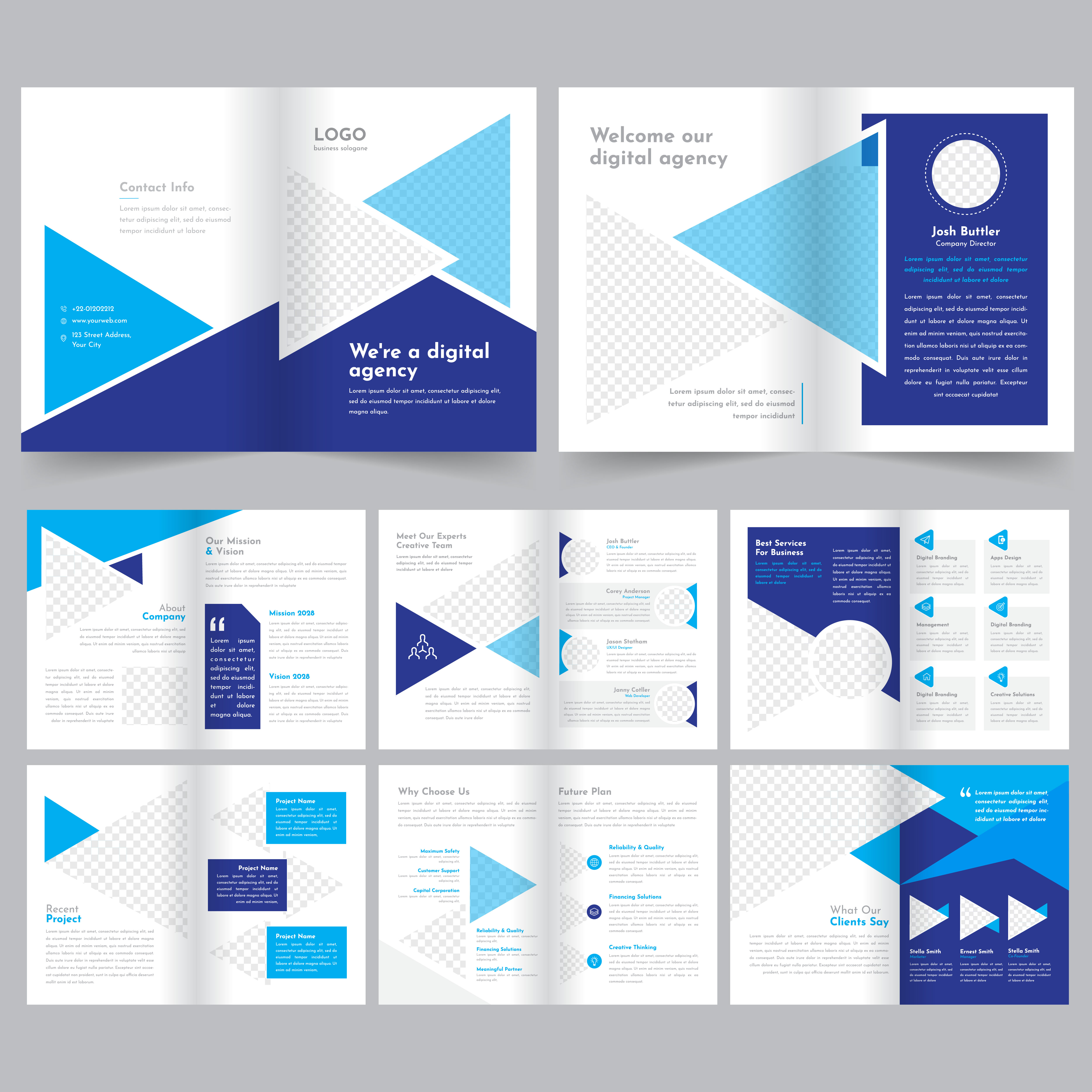 16 page business brochure template 696006 Vector Art at Vecteezy