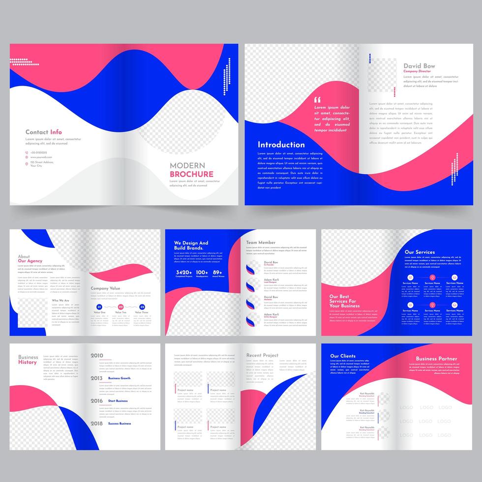 Rounded Design Company Profile Brochure Template vector