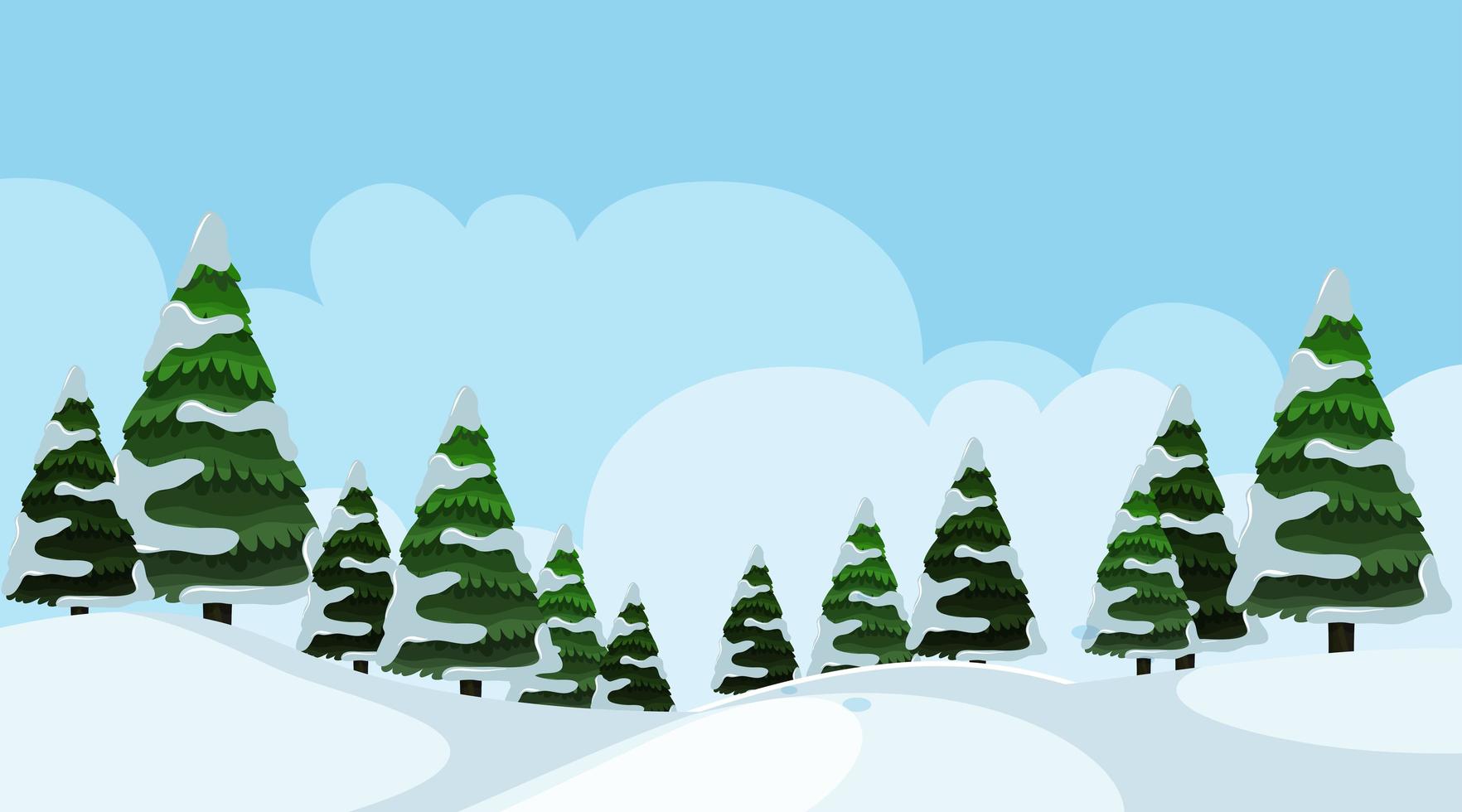 Snowy Landscape Scene  vector