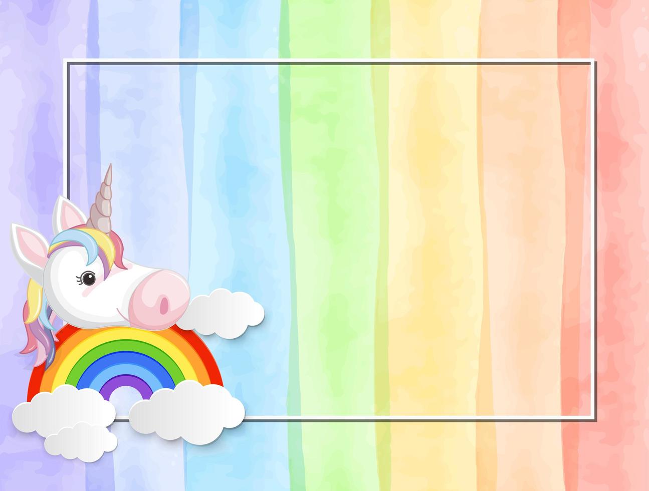A Pastel Color Unicorn Background vector